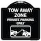Signmission Tow Away Zone Private Parking W/ Car Towing Heavy-Gauge Aluminum Sign, 18" x 18", BW-1818-22802 A-DES-BW-1818-22802 - alternate 1